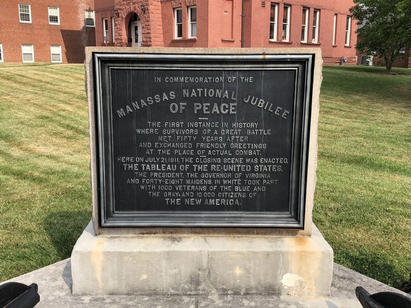 In Commemoration of the Manassas National Jubilee of Peace Marker. Click for full size. In Commemoration of the Manassas National Jubilee of Peace Marker image. Click for full size.