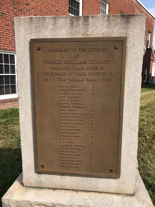 Prince William County World War I Memorial image. Click for full size.