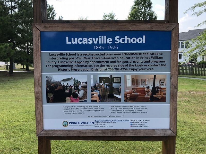 Additional sign on the grounds of the Lucasville School image. Click for full size.