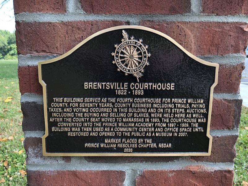 Brentsville Courthouse Marker image. Click for full size.