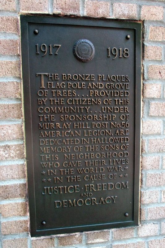 Murray Hill WWI Memorial image. Click for full size.