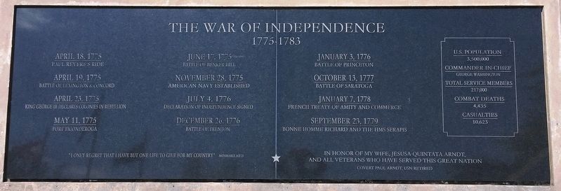 The War Of Independence Memorial image. Click for full size.