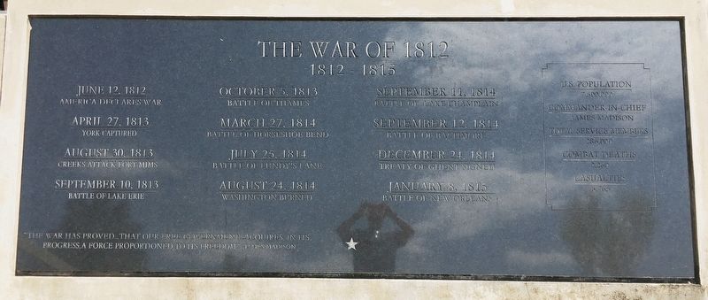The War Of 1812 Marker. Click for full size. The War Of 1812 Marker image. Click for full size.