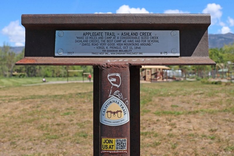 Applegate Trail - Ashland Creek Marker image. Click for full size.