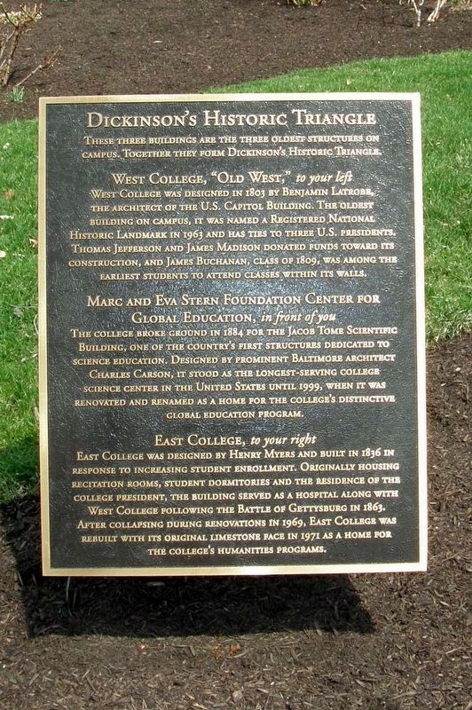 Dickinson’s Historic Triangle plaque. Click for full size. Dickinson’s Historic Triangle plaque image. Click for full size.