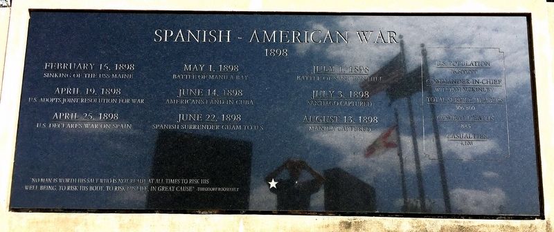 The Spanish – American War Memorial. Click for full size. The Spanish – American War Memorial image. Click for full size.