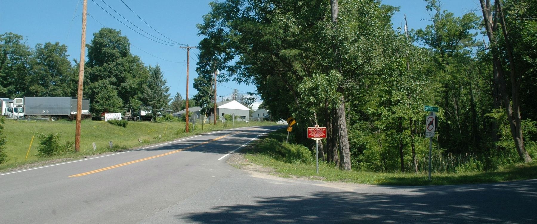 Widow Susan Road Marker. Click for full size. Widow Susan Road Marker image. Click for full size.