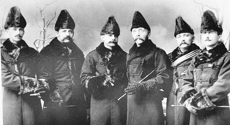 Marker detail: Officers of the ISC School /<br>Officiers de l’École du corps d’infanterie. Click for full size. Marker detail: Officers of the ISC School /<br>Officiers de l’École du corps d’infanterie image. Click for full size.