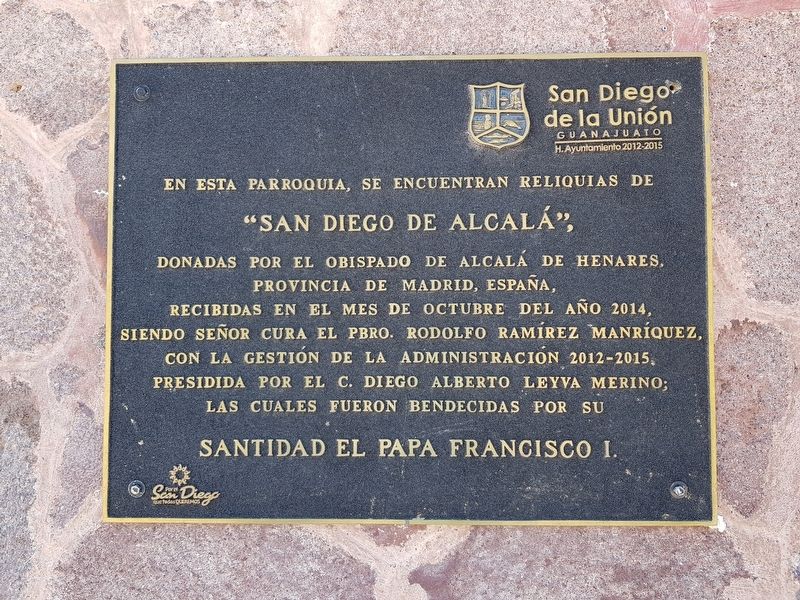 Relics of San Diego de Alcal Marker image. Click for full size.