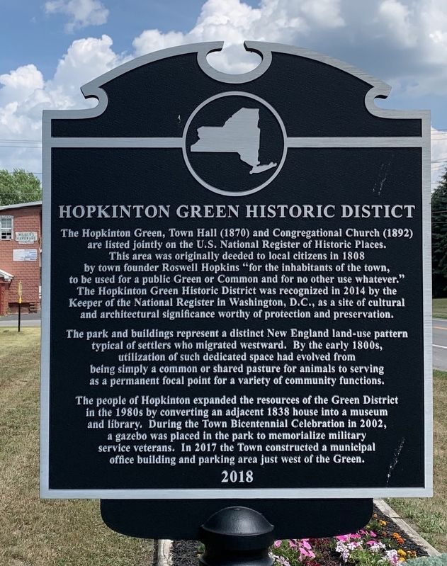 Hopkinton Green Historic District Marker image. Click for full size.