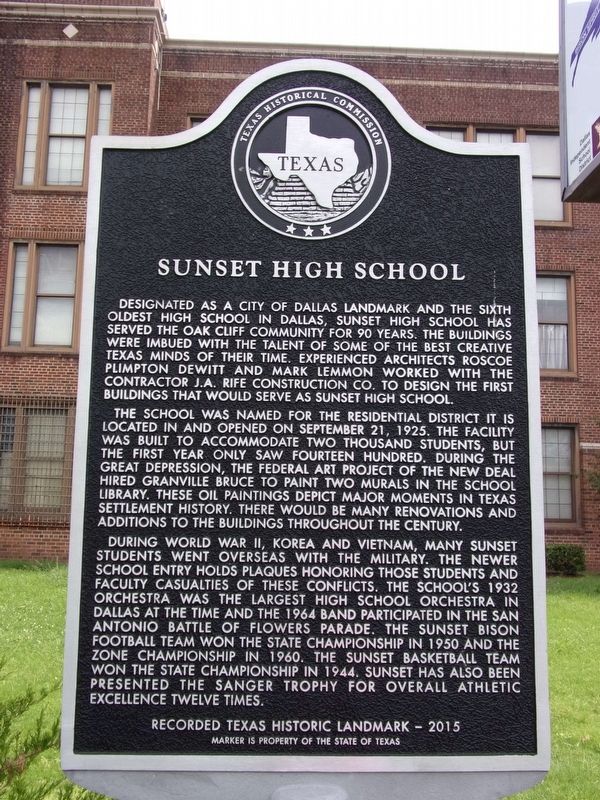 Sunset High School Marker image. Click for full size.