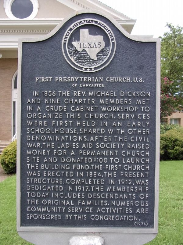 First Presbyterian Church, U.S. of Lancaster Marker image. Click for full size.