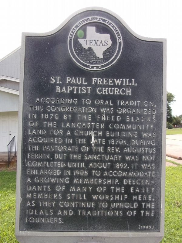 St. Paul Freewill Baptist Church Marker. Click for full size. St. Paul Freewill Baptist Church Marker image. Click for full size.