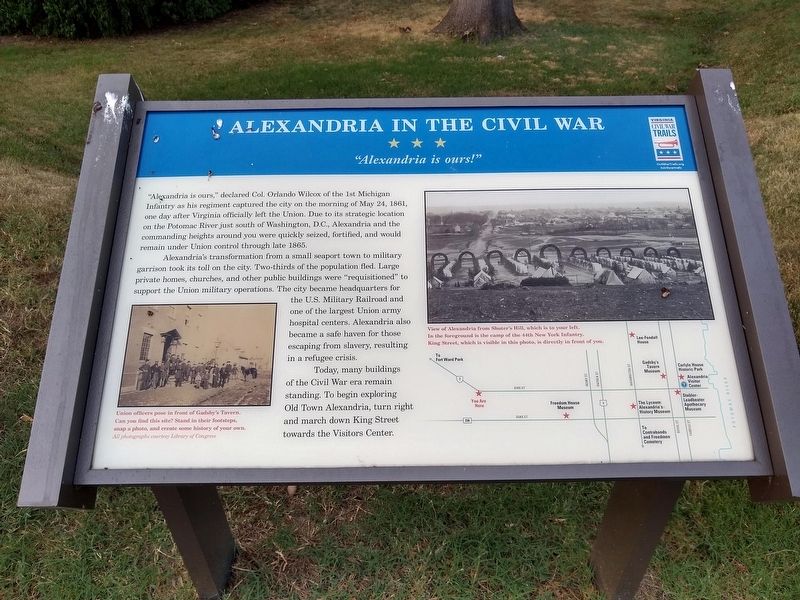Alexandria in the Civil War Marker. Click for full size. Alexandria in the Civil War Marker image. Click for full size.