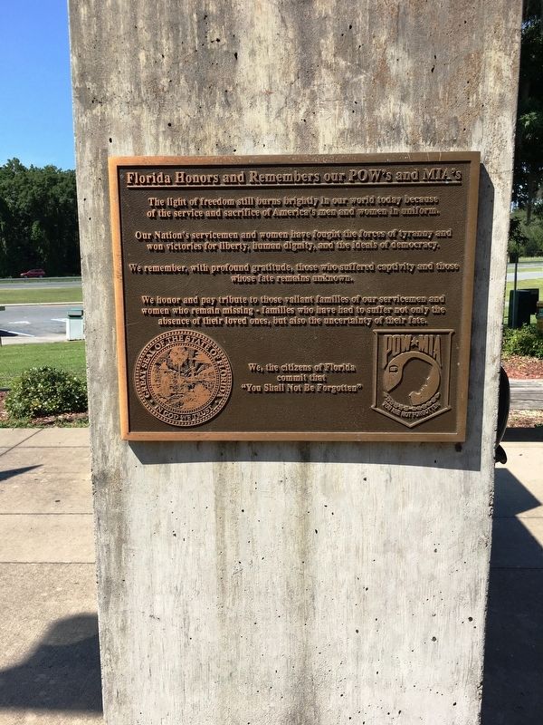 Florida Honors and Remembers our POW’s and MIA’s Marker. Click for full size. Florida Honors and Remembers our POW’s and MIA’s Marker image. Click for full size.
