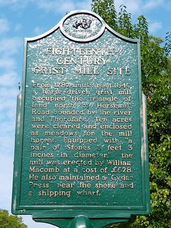Eighteenth-Century Grist Mill Site Marker. Click for full size. Eighteenth-Century Grist Mill Site Marker image. Click for full size.