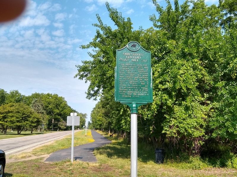 Eighteenth-Century Grist Mill Site Marker. Click for full size. Eighteenth-Century Grist Mill Site Marker image. Click for full size.