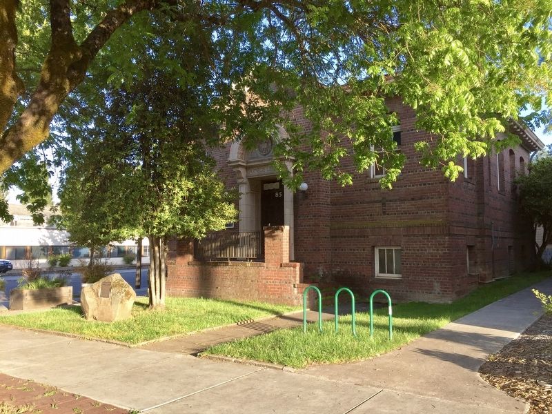 Willits Carnegie Library and Marker. Click for full size. Willits Carnegie Library and Marker image. Click for full size.