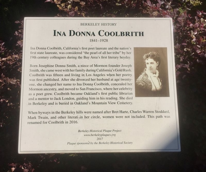 Ina Donna Coolbrith Marker image. Click for full size.
