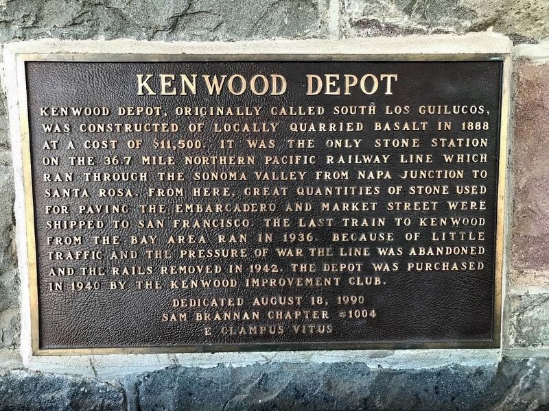 Kenwood Depot Marker image. Click for full size.