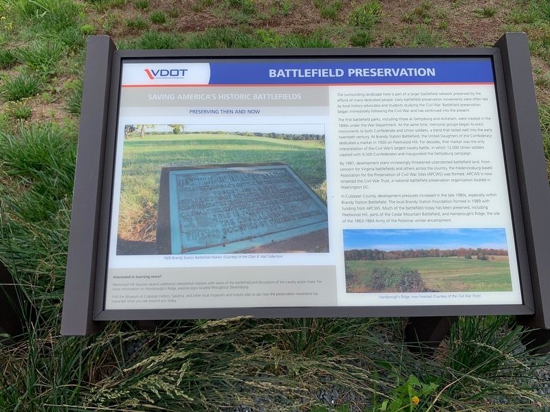 Battlefield Preservation Marker image. Click for full size.