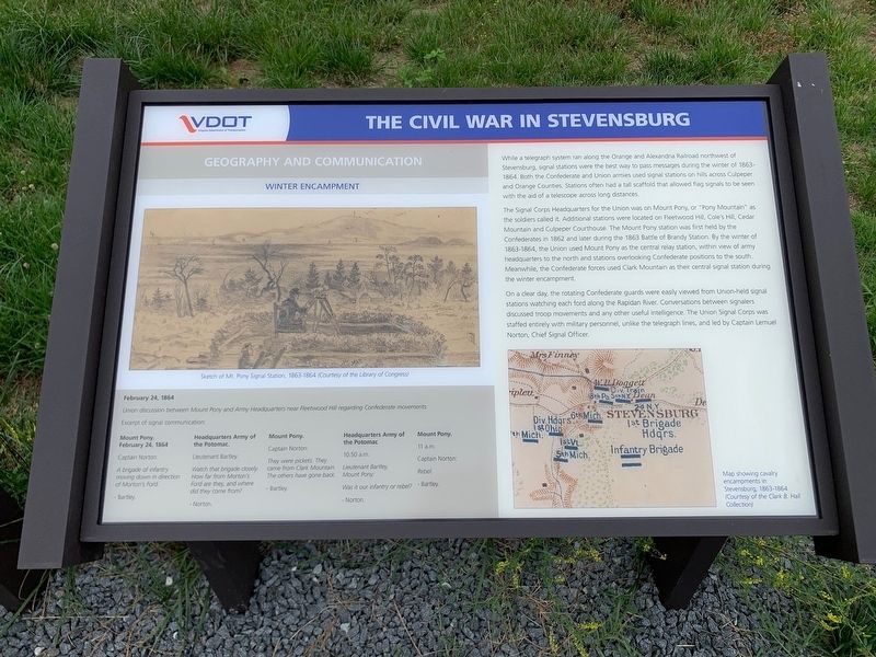 The Civil War in Stevensburg Marker. Click for full size. The Civil War in Stevensburg Marker image. Click for full size.
