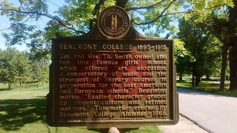 Beaumont College 1895-1915 side of the marker image. Click for full size.
