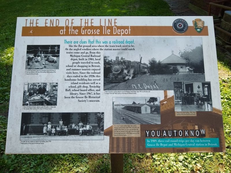 The End of the Line at the Grosse Ile Depot Marker image. Click for full size.