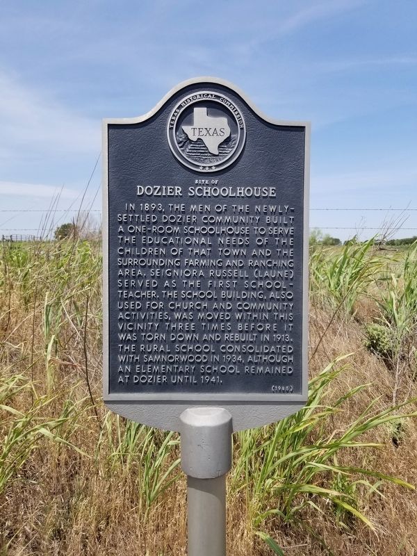 Site of Dozier Schoolhouse Marker image. Click for full size.
