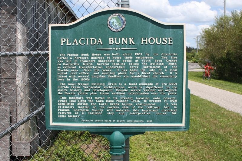 Placida Bunk House Marker image. Click for full size.