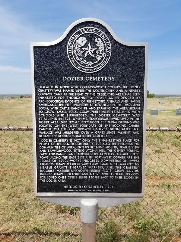 Dozier Cemetery Marker image. Click for full size.
