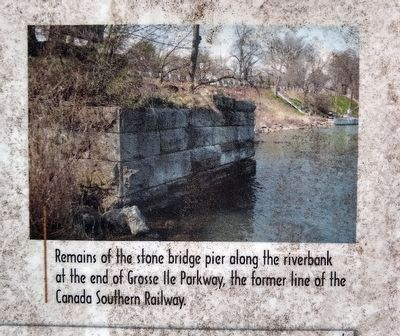 Rails Through Grosse Ile with the Canada Southern Railroad Marker — bottom near left image image. Click for full size.