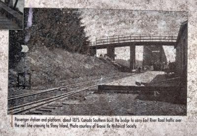 Rails Through Grosse Ile with the Canada Southern Railroad Marker — upper near right image image. Click for full size.