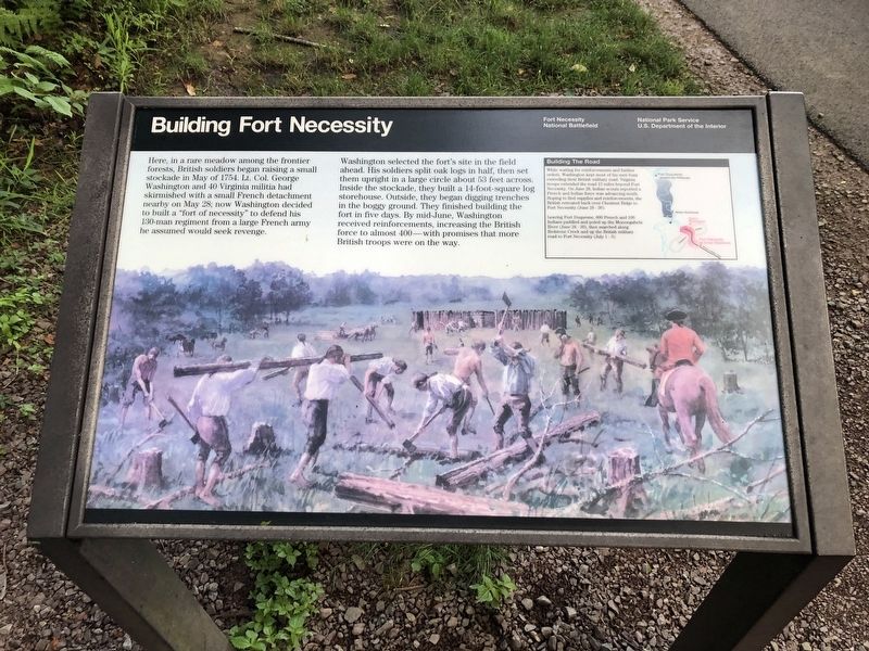 Building Fort Necessity Marker image. Click for full size.