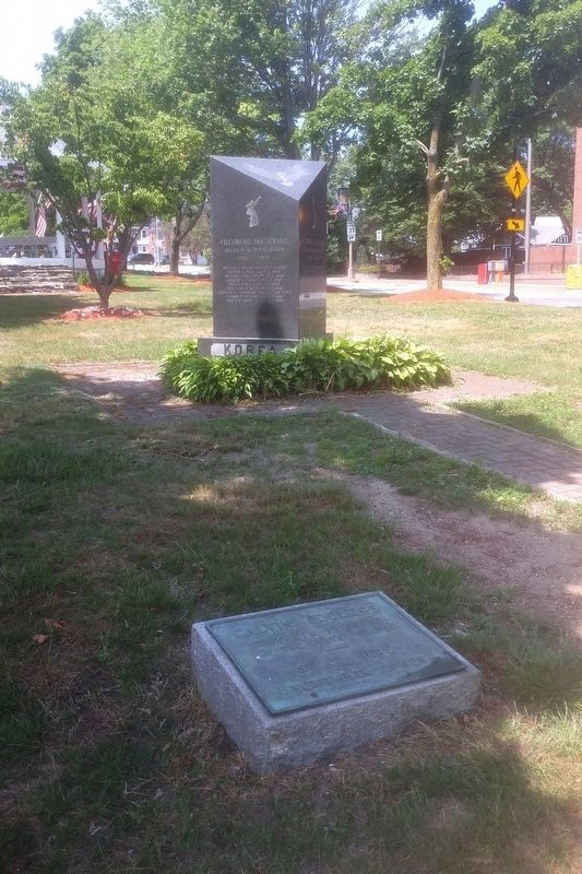 Calvin Coolidge Marker with Korean War monument in the background image. Click for full size.