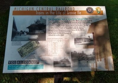 Michigan Central Railroad: Trains in the Life of Grosse Ile Marker image. Click for full size.