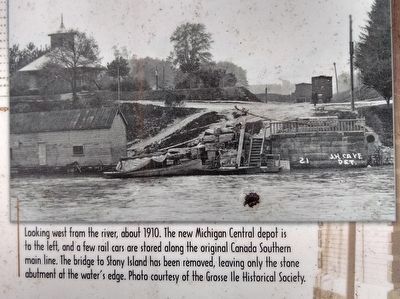 Michigan Central Railroad: Trains in the Life of Grosse Ile Marker — lower far right image image. Click for full size.