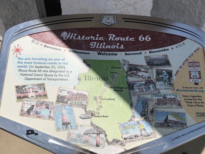 Historic Route 66 Illinois Marker image. Click for full size.