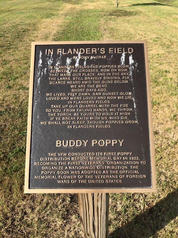 In Flander's Field by John McCrae / Buddy Poppy Marker image. Click for full size.