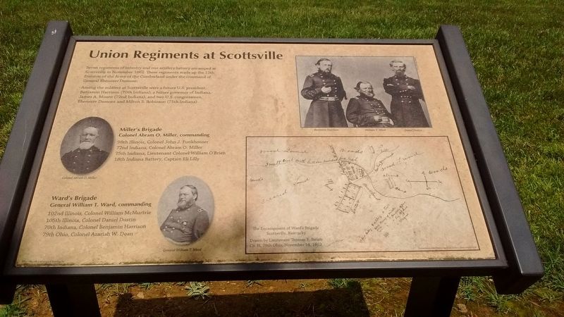 Union Regiments at Scottsville Marker image. Click for full size.