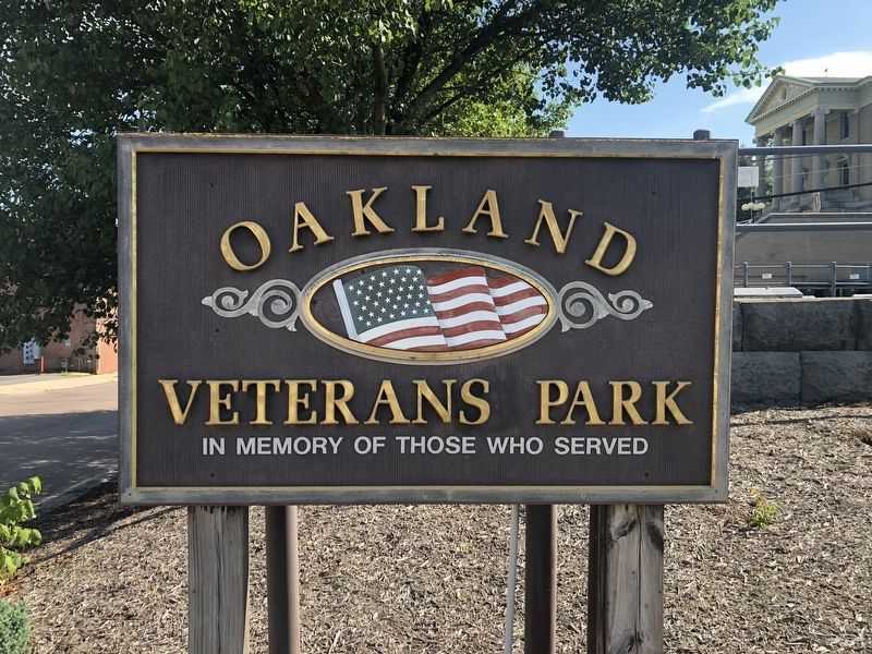 Oakland Veterans Park Marker image. Click for full size.