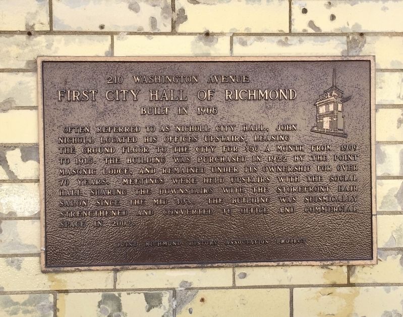 First City Hall of Richmond Marker image. Click for full size.