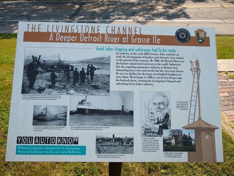 The Livingstone Channel: A Deeper Detroit River at Grosse Ile Marker image. Click for full size.