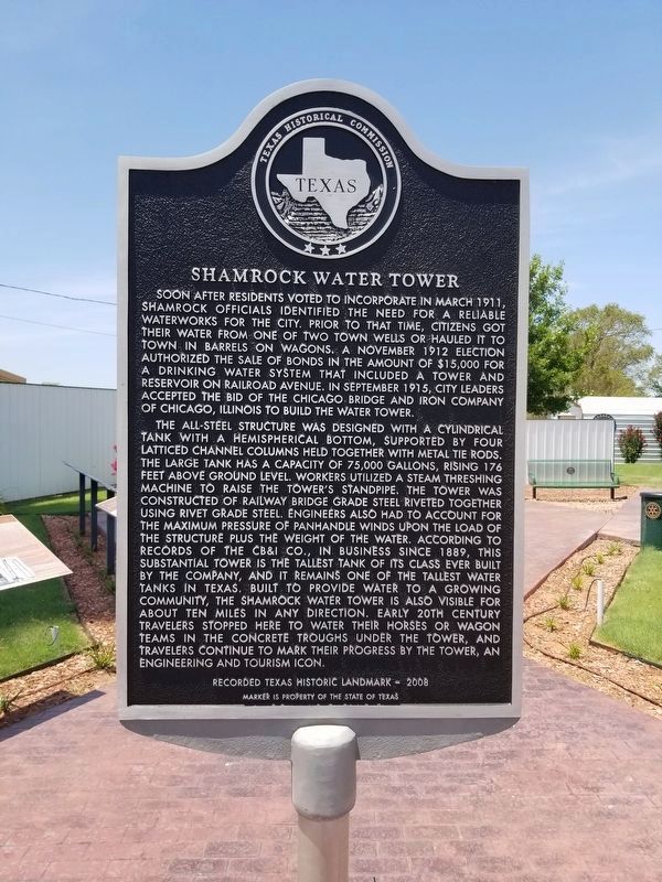 Shamrock Water Tower Marker. Click for full size. Shamrock Water Tower Marker image. Click for full size.