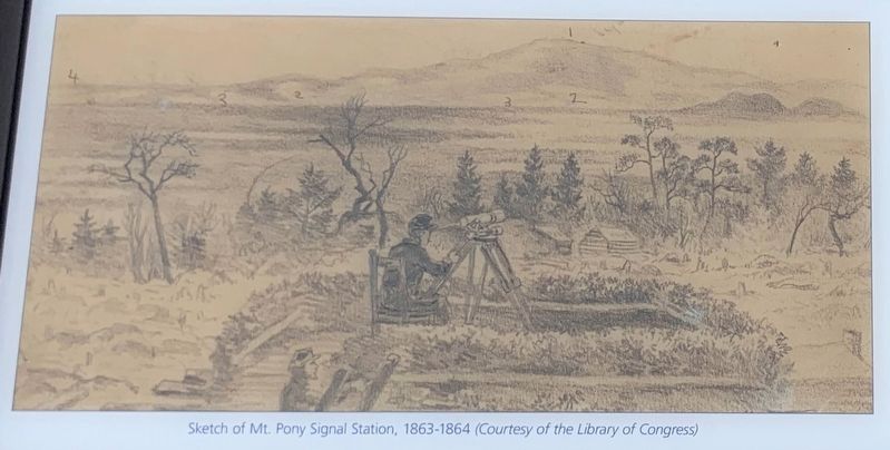 Sketch of Mt. Pony Signal Station, 1863-1864 image. Click for full size.