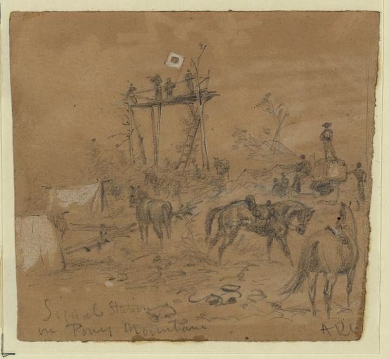 Another Wartime Sketch of the Mount Pony Station. Click for full size. Another Wartime Sketch of the Mount Pony Station image. Click for full size.