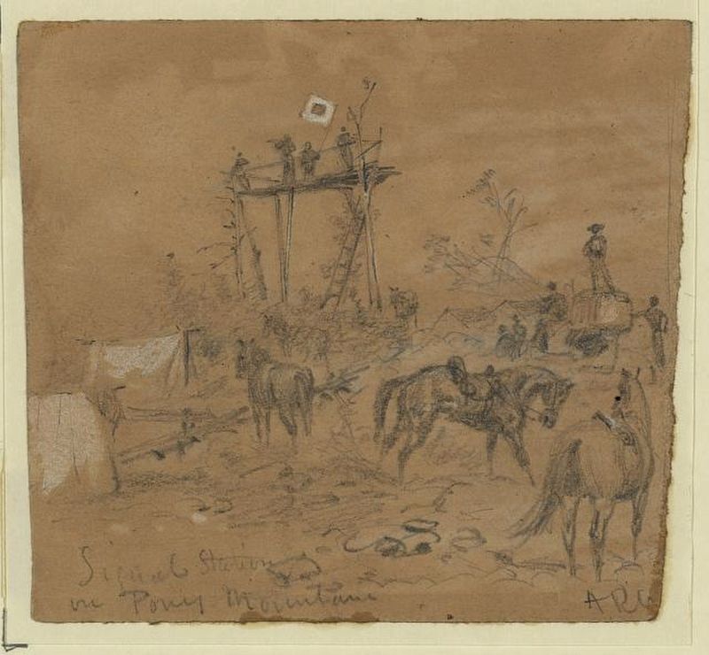 Another Wartime Sketch of the Mount Pony Station image. Click for full size.