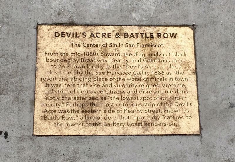 Devil's Acre & Battle Row Marker. Click for full size. Devil's Acre & Battle Row Marker image. Click for full size.