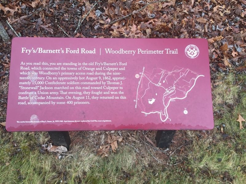 Fry's/Barnett's Ford Road Marker. Click for full size. Fry's/Barnett's Ford Road Marker image. Click for full size.