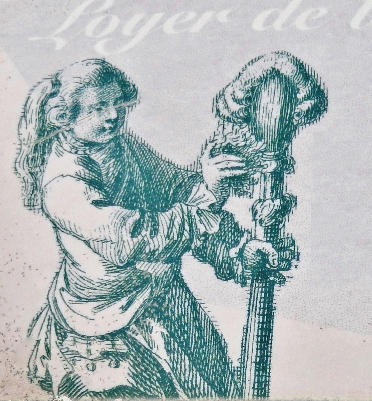 Marker detail: L'art d'� accommoder � une perruque /<br>The art of fitting a wig image. Click for full size.